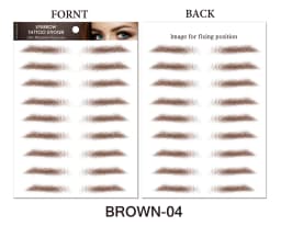 6D Eyebrow Tattoos Sticker Waterproof Long Lasting Natural Hair-Like Fake Eyebrows Stickers for Brow Grooming Shaping 10 Pairs