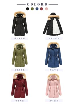 Lamb fleece Women's Winter Down Jacket Coat Parkas Detachable Cap Fur Hooded Woman Clothes Padded Puffer Jacket Outerwear HWY274