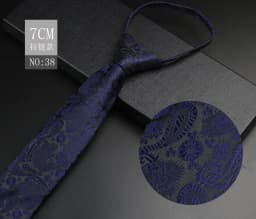 Luxury 7cm Mens Tie Pre-tied Easy Wear Neck Tie For Men Zipper Lazy Pre-tied Business Wedding Stripes Plaid Women Necktie