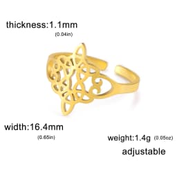 Skyrim Stainless Steel Witch Knot Ring Women Adjustable Open Finger Rings Witchcraft Amulet Protection Jewelry Gift Wholesale