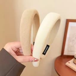 Wild Solid Color Sponge Headband for Women Fashion Girl Wash Face Wide Edge Simple Hair Band