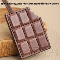 CRAZYSMITH Genuine Leather Bag Charm Chocolate Bag Pendant for LV Bag handbags Ornament Keychain Decoration Bag Accessories