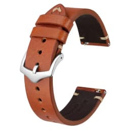 BISONSTRAP Crazy Horse Leather Watch Strap Bands,18mm 20mm 22mm,for Smartwatch Huawei Samsung Galaxy Gear,Black Green Brown