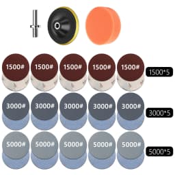 Car Polishing Sponge Pad Kit Wool Waxing Buffing Sponge Abrasive Disc Sandpaper For Sanding Headlight Refurbish Auto Detailing