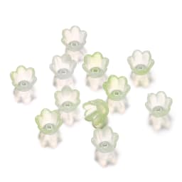 50Pcs Gradient Flower Acrylic Beads Bellflower Spacer Beads Caps for DIY Charms Bracelets Jewelry Making Findings Accessories