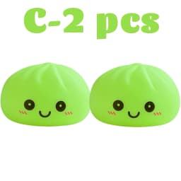 2026 New Luminous Colored Steamed Dumpling Squishy Toy, Soft Silicone Decompression LED Night Light, Glowing Squeeze Lamp for An