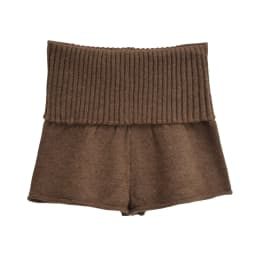 Sweet Style Low Waist Knitted Shorts Flip-Up Hem Leg Lengthening Casual Pants for Women China Made Slim Fit Straight Leg