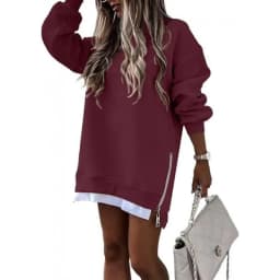 Style Pullover Hoodie Regular Fit Commute Style with Round Neck Asymmetrical No Hood Standard Length Single Women Sweatshirt
