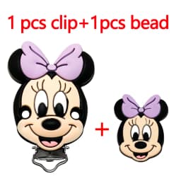 2pcs/set Silicone Cartoon Animal Pacifier Clip Molar Bead DIY Pacifier Chain Jewelry Accessories