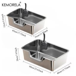Extra Large Stainless Steel Litter Box, Non-Stick Odor-Free Metal Pan (Easy Clean, Hygienic Tray for Multiple Cats, Small Pets)