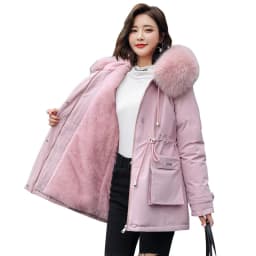 Winter Jacket Coat New Women Parka Clothes Long Coat Wool Liner Hooded Jacket Fur Collar Thick Warm Snow Wear Padded Parka