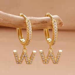 Nidin Hot Sale Initial A-Z Letters Mini Small Hoop Earrings Gold Color Zircon Jewelry Alphabet Fashion Christmas New Year Gift