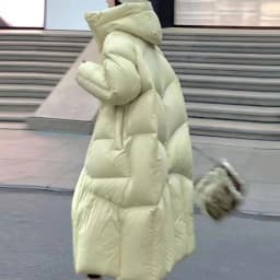 Winter Hooded Solid Long Down Jacket Women White Duck Down Loose Knee Length Down Jacket Female Thick Warm Outdoor Parka Outwear