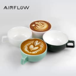 AIRFLOW Ceramic Coffee Cup Professional Embossed Latte Cup 240ml With Handle Milk Tea Cup Latte Espresso Vintage Coffee Mug