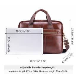 SCHLATUM Genuine Leather Briefcase for Men Large Capacity Laptop Bag's Men's Office Business Handbag