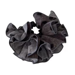 1pc Korean-Style Gray Sweet Polka Dot Fabric Fashion Skirt-Shaped Large Scrunchie, 2025 New French-Style Elegant Hair Tie
