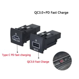 For VW Golf 6 Jetta 5 MK5 Scirocco 06-12 QC3.0 Type C PD USB Quick Car Charger Socket Nondestructive Replacement Harness 12V/24