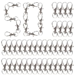 25-200Pcs Swivel Lobster Clasp Snap Hooks Stainless Steel Key Ring Clasp D Ring Snap Hook for Keychains Jewelry DIY Crafts