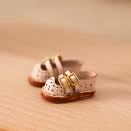 Doll Double Button Fashion Sandal Shoes Cowhide Flat Shoes With Hole For Blythes, Ob22 24, Ymy, Licca, Azones, Ob24, Fr Doll