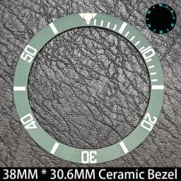 Sloping 38mm * 30.6mm Ceramic/Aluminum Blue Luminous Bezel GMT and Diving Watch Insert Fit for 40mm Watch Case Replacement Watch