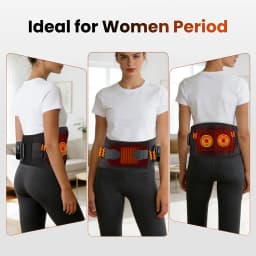 Cordless Heated Waist Massager with Lower Back Lumbar Support Heating Pad for Abdomen and Waist 3 Levels Heat Vibration Massage