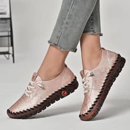 New Unique Oxford Shoes 43 44 Women's Split Leather Loafers Woman Orthopedic Moccasins Mother Designer Laced Daily Walking Flats