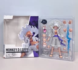 One Piece Luffy Gear 5 Sun God Nika Action Figure, Anime Figure Model Ornament with Multiple Accessories