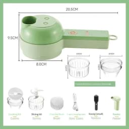 Wireless Electric Food Chopper Set, Handheld Multi‑Function Food Processor for Garlic, Meat Mincing, Peeling & Slicing Vegetable
