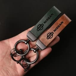 Luxury Genuine Leather Keychain Car Key Ring Holder Jewelry Custom Gift For Nissan X-trail Qashqai Juke Rogue Altima Leaf Car