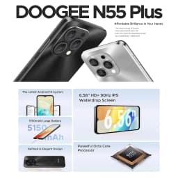 Global version DOOGEE N55 Smartphone 6.56 " 90Hz Screen Telephone Portable 4GB+128GB Triple 13MP 5150mAh Android 14 Mobile Phone