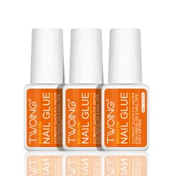 Twoing Waterproof Liquid Nail Adhesive,Long-Lasting & Fast-Drying, Formaldehyde-Free, Compatible with Acrylic Nails Fake Nails
