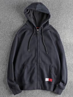 Autumn Winter New American Retro Long Sleeve Solid Color Hooded Hoodies Men's Simple Washed Casual Loose Cardigan Sweatshirts