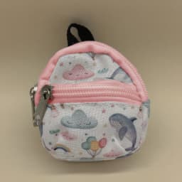 1 Piece Double-Shoulder Zipper Small Coin Purse Keychain Mini Backpack Pendant