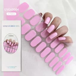 16/20/22Tips Semi-Cured Gel Nail Patch Adhesive Sliders Long Lasting Full Gel Nail Stickers DIY Manicure Harden In UV Lamp Need