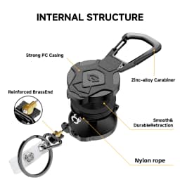 GITFOS Retractable Keychain with Phone Clip and Retractable Rope Key Ring