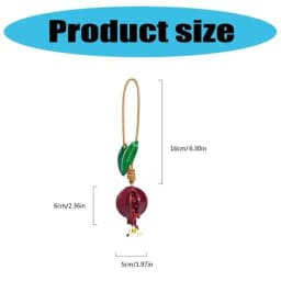 Cute Hanger Pomegranate Fruit Pendant Handmade Car Keyring Leather Keychain Creative Fashion Bag Pendant Accessories Women Girls