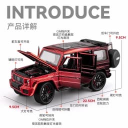 1:24 Benzs G63 AMG SUV Alloy Car Model Sound and Light Pull Back Children's Toy Collectibles Birthday gift