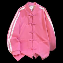 Fashionable Loose Baseball Jacket Women's Sweatshirt Button Design Autumn Winter Outerwear Comfortable Fit round Neck Long Sl...