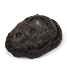 Topunique Full Swiss Lace 90% Light to Medium Light Men Toupee Capillary Prothesis Hair Replacement System Hair Piece For Men