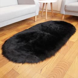 VIKAMA Light Luxury Plush Elliptical Carpet Bedside Soft Foot Mat Living Room Drifting Window Anti slip Decorative Floor Mat
