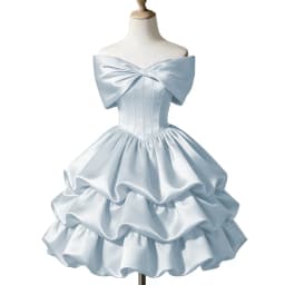 Butterfly Tie Solid Color One Shoulder Birthday Party Host Daily Cute Sweet Cake Fluffy Skirt Dress Formal Dress Customized