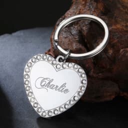 COOLTIME Heart Custom Engraved Keychain Stainless Steel Personalized Love Heart Custom Keychain Jewelry Bag Accessories