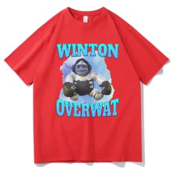Winton Overwat Meme Funny Meme Tshirt Men's Summer Tees Men Women Fashion Oversized Streetwear Male Vintage Casual Loose T-shirt
