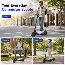 Electric Scooters for Adults Teens, 350W Motor, 8.5'' Solid Tires, 37V 7.8AH Battery,21Miles Max Range, Front Suspension,APP Control for Commuting