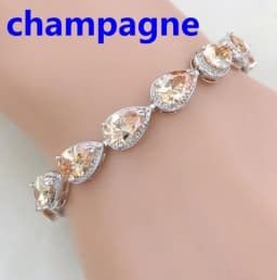 Water Drop Silver Color Bracelet Women\'s Extended 8 Color Zircon Gift Fashion Bracelet