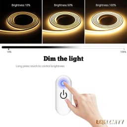1M/2M/3M/4M/5M 1-Roll Dimmable Cob Neon Light, Low Voltage 5V USB Powered, Touch Sensor Switch, Touch Switch with Adjustable Light Brightness, White Light/Warm Light/Neutral Light, for Space-Themed Decor, Cabinet Tv Ceiling Lighting, Live Streaming Fill Light, Mirror Fill Light, Etc