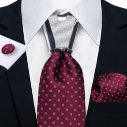 DiBanGu Business Plaid Black Solid Luxury Elegant Silk Ties for Men Designer Tie Buckle Handkerchief Cufflinks Wedding Accessory