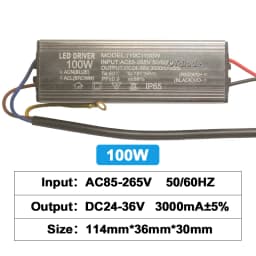 LED Driver 10W 20W 30W50W 70W 80W100W Adapter Transformer AC85V-265V to DC24-36V IP65 Power Supply 300mA 600mA900mA 1500/2100mA