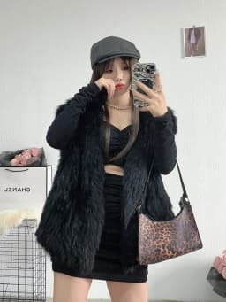 This year's popular internet celebrity style double-sided woven fox fur vest women's slim and young style