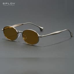 Luxury Trend Retro Small Oval Metal Frame Sunglasses UV400 Protection Anti Glare Lightweight Eyewear for Driving Travel Outdoor